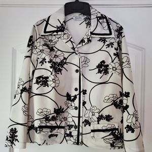 VINTAGE LADY BLAIR BLACK AND WHITE BUTTON SHIRT